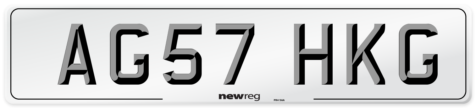AG57 HKG Number Plate from New Reg